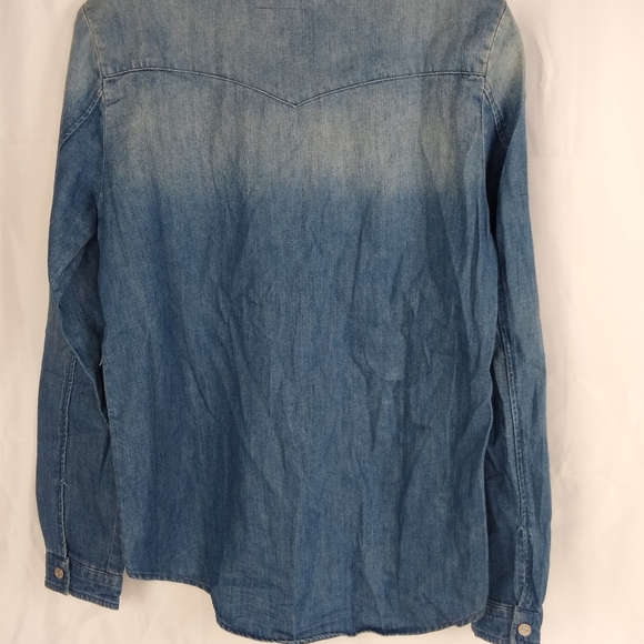 Black Orchid Los Angeles Denim Snap Button Long Sleeve Up Shirt Small New Flaw - Picture 6 of 7